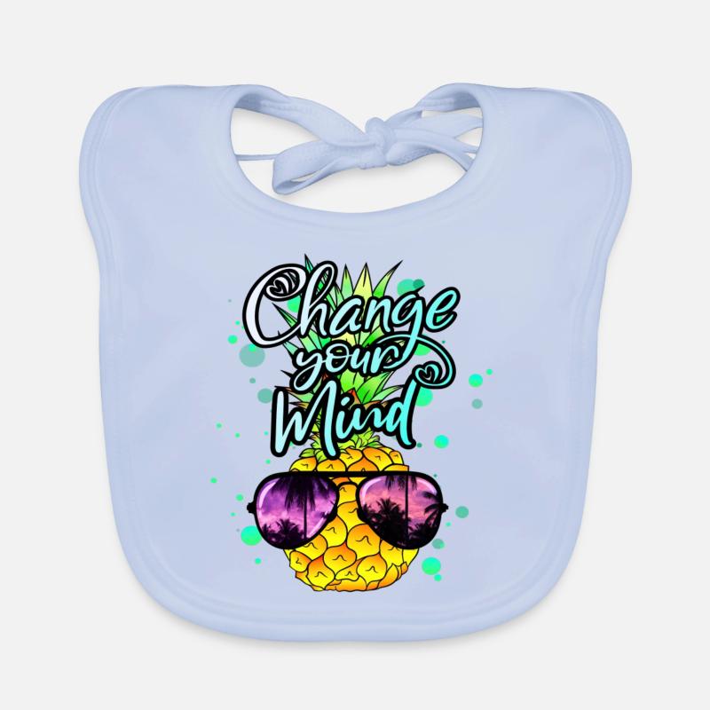 Pineapple change your thinking Organic Baby Bibs