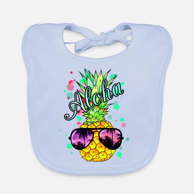 Aloha Ananas mit Sonnenbrille Baby Bio-Lätzchen