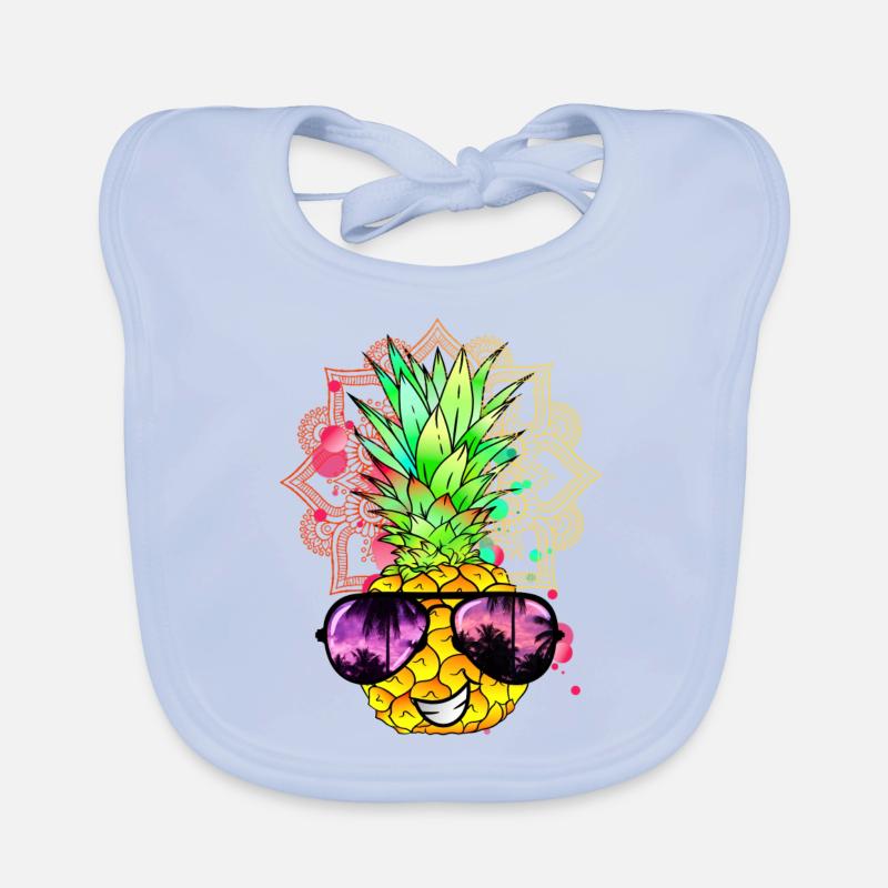 Mandala à l’ananas Bavoir bio Bébé