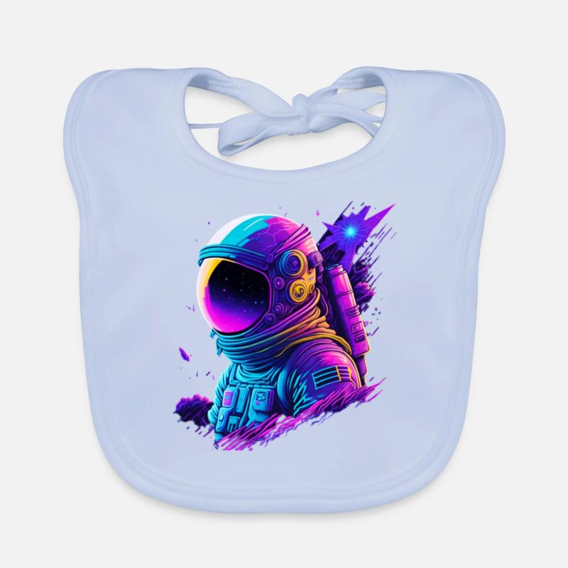 Synthwave Astronaut Space Explorer Baby Bio-Lätzchen