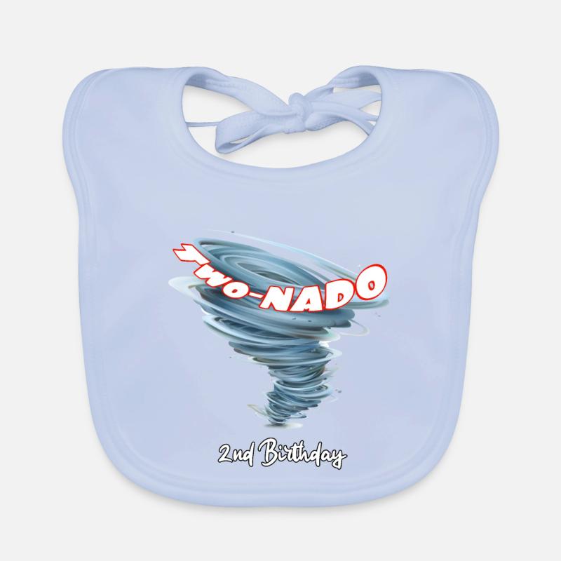 Two-nado avertissement 2e anniversaire tornade sur le thème de la naissance Bavoir bio Bébé
