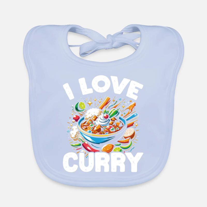 I love Curry - for true curry lovers Organic Baby Bibs
