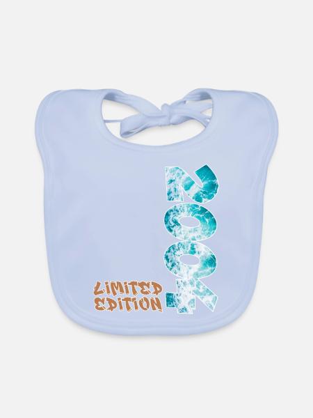 Edition Limitée 2004 Beach Design - Bavoir bio Bébé - bleu ciel - Devant