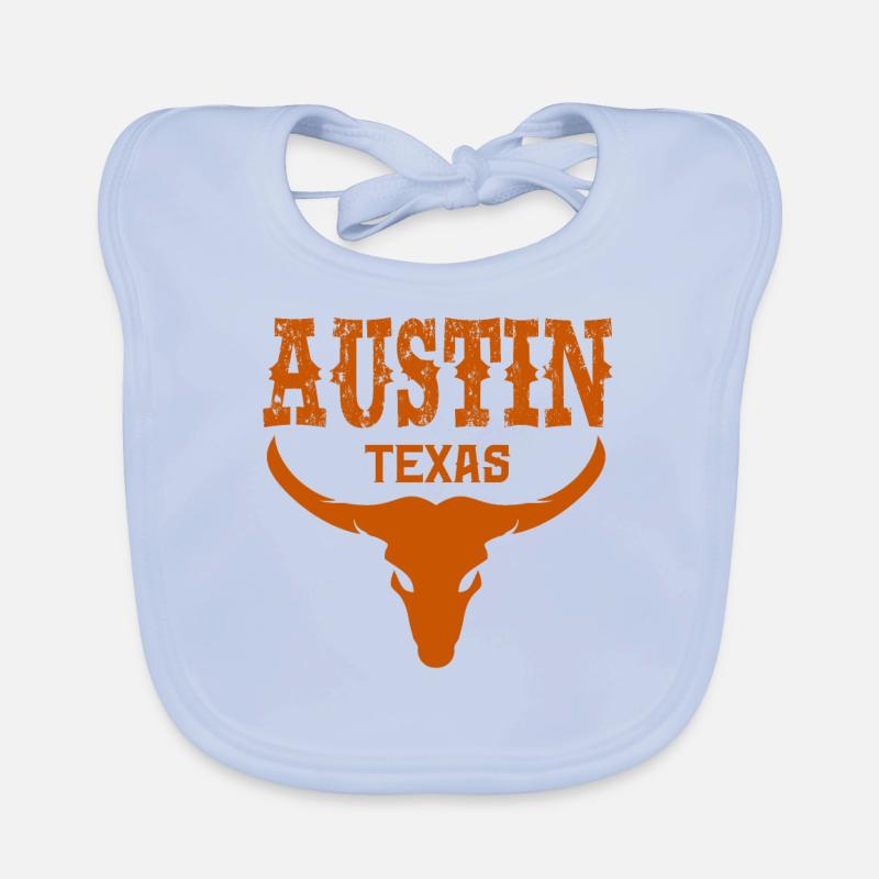 Austin, Texas - Organic Baby Bibs - sky blue
