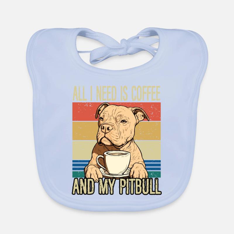 Le café et mon pitbull Bavoir bio Bébé