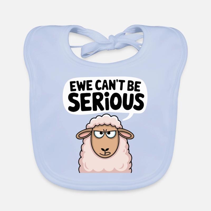 Ewe cant be serious - funny sheep design Organic Baby Bibs