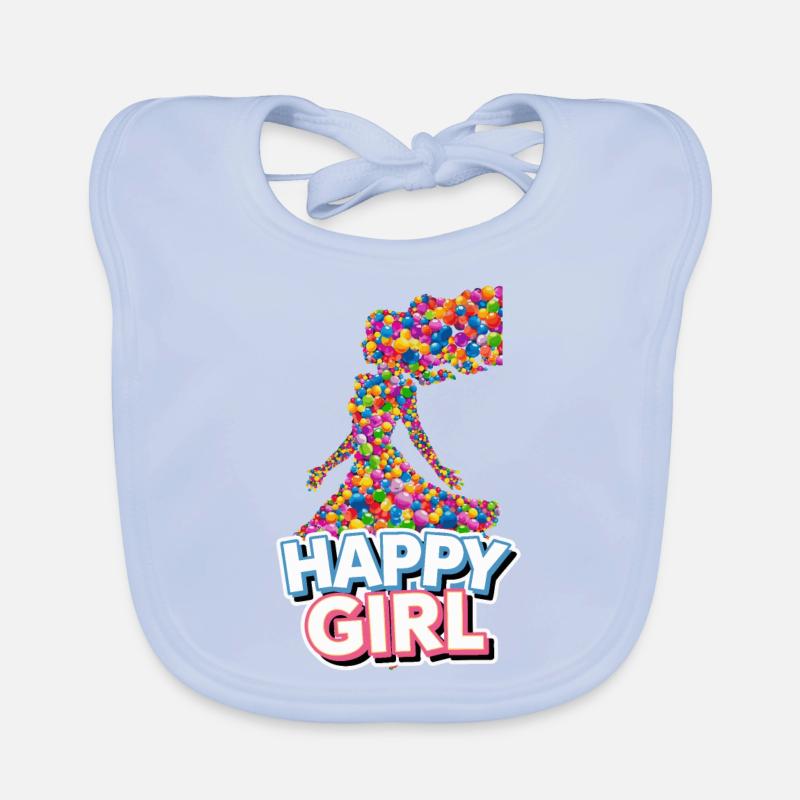 Fille heureuse Bavoir bio Bébé
