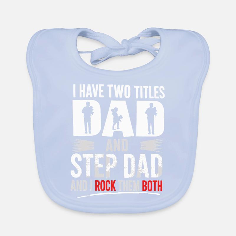 2 Titles: Father and Stepfather and Rock Both Organic Baby Bibs