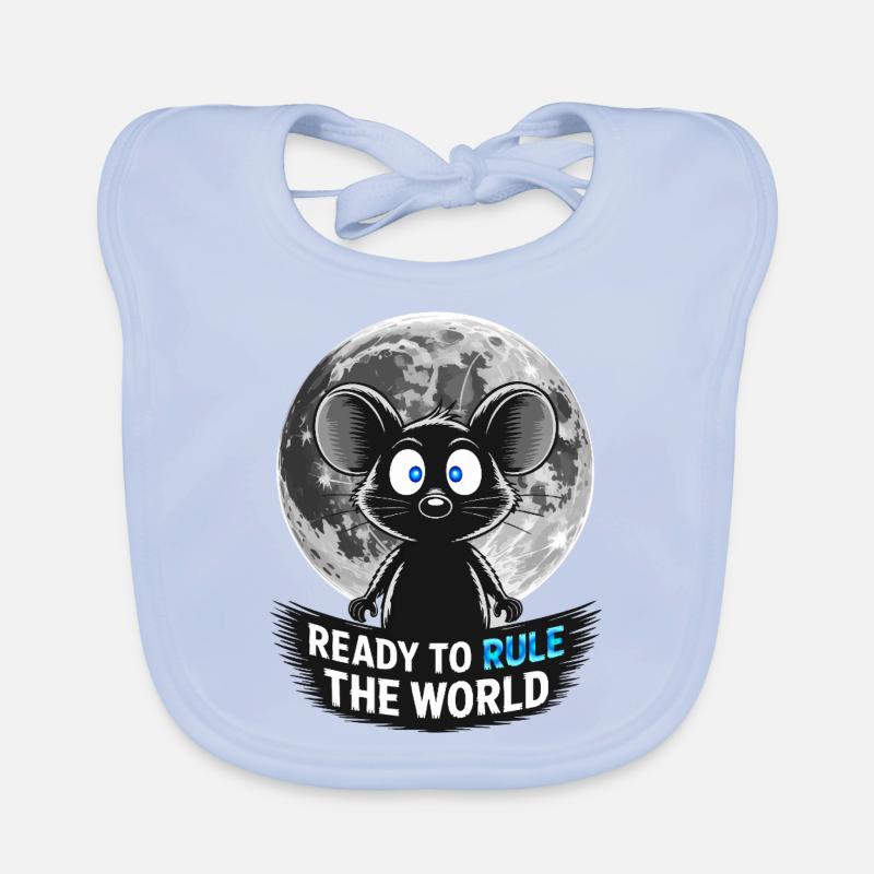 Ready to conquer the world – Mouse in the moonlight Organic Baby Bibs