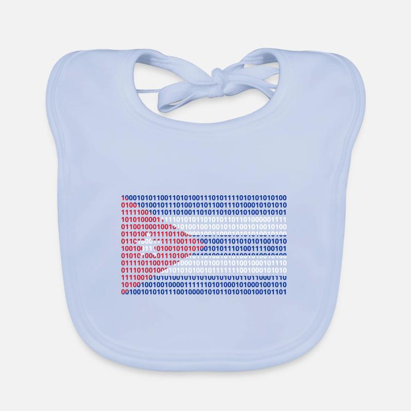 Drapeau de Cuba binaire de code binaire octets informatique binaire PC Bavoir bio Bébé