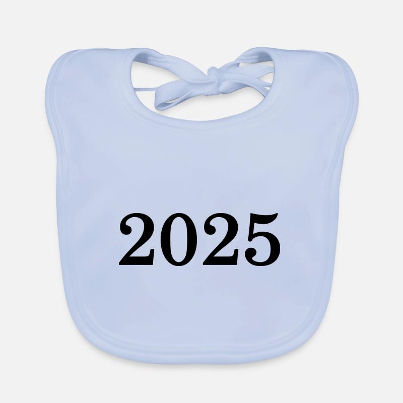 2025 Silvester Neujahr schwarz Baby Bio-Lätzchen