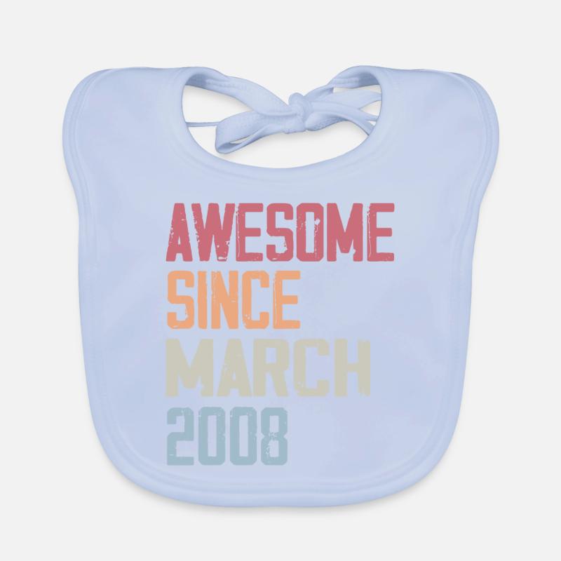 2008 March Birth Birthday March 2008 Gift Organic Baby Bibs