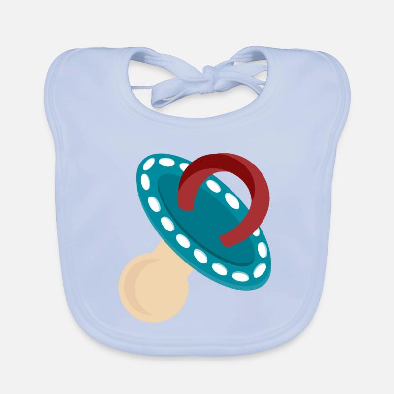 Pacifier blue Organic Baby Bibs
