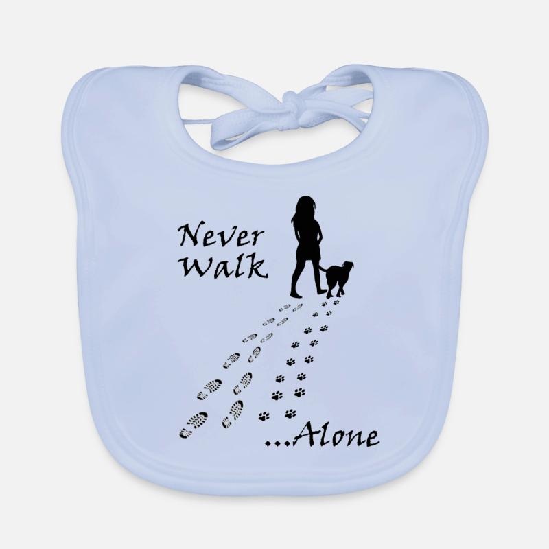 süßes Never walk alone Hunde Design Baby Bio-Lätzchen