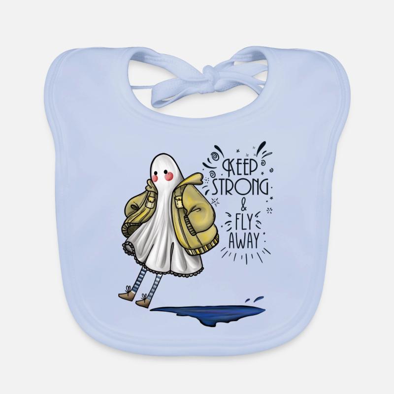 Keep Strong fly away Ghost Organic Baby Bibs