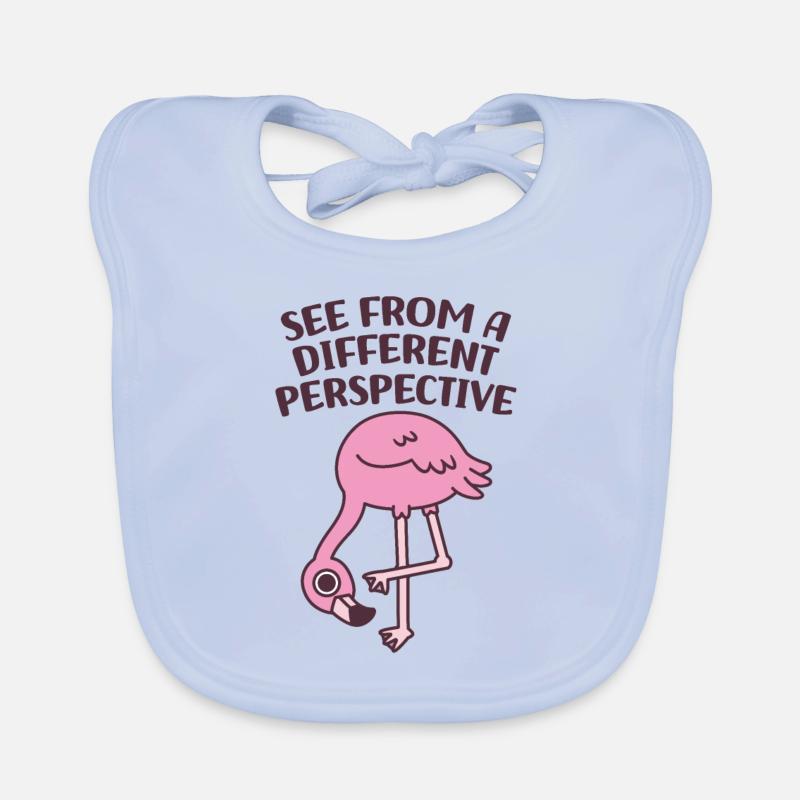 Cute Flamingo See From A Different Perspective Organic Baby Bibs
