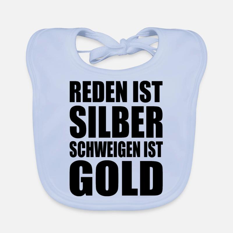 reden ist silber schweigen ist gold Baby Bio-Lätzchen