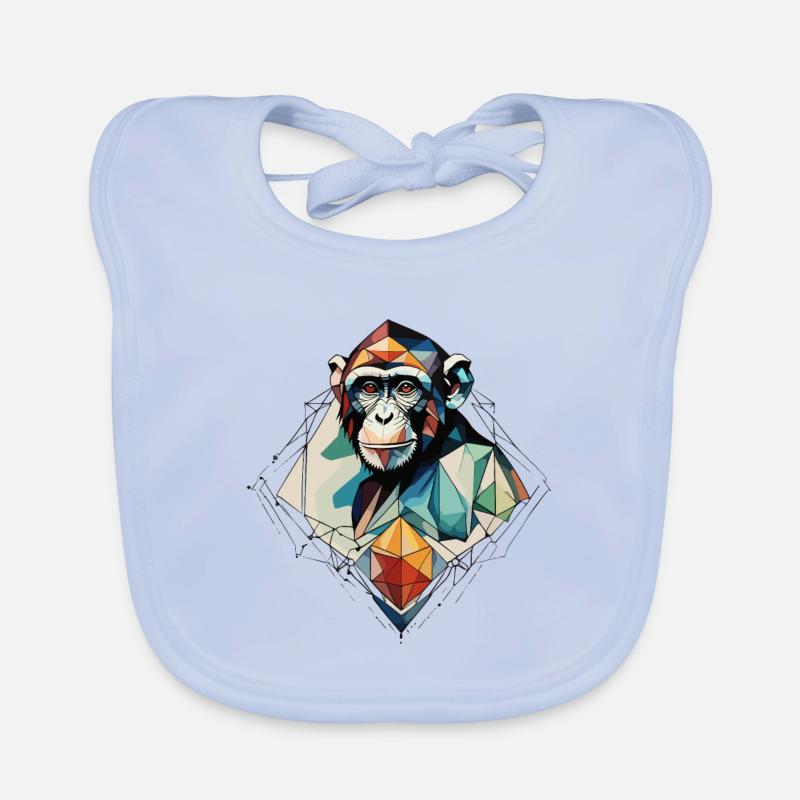 Lebensfroher Geometrieaffe Baby Bio-Lätzchen