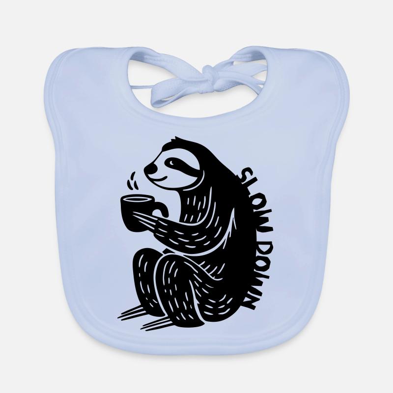 Slow Down - Organic Baby Bibs - sky blue