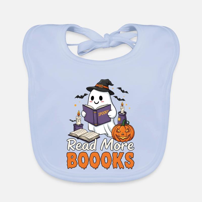 Ghost - Read More Boooks - Halloween Baby Bio-Lätzchen