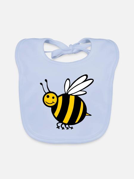 Die glückliche Hummel von Rautie - Baby Bio-Lätzchen - sky Blue - Vorne