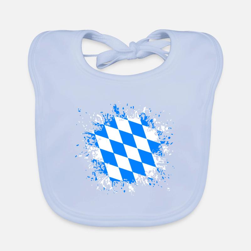 Drapeau de la Bavière Munich Klecks Fleck Tropfen Ulm Bavoir bio Bébé