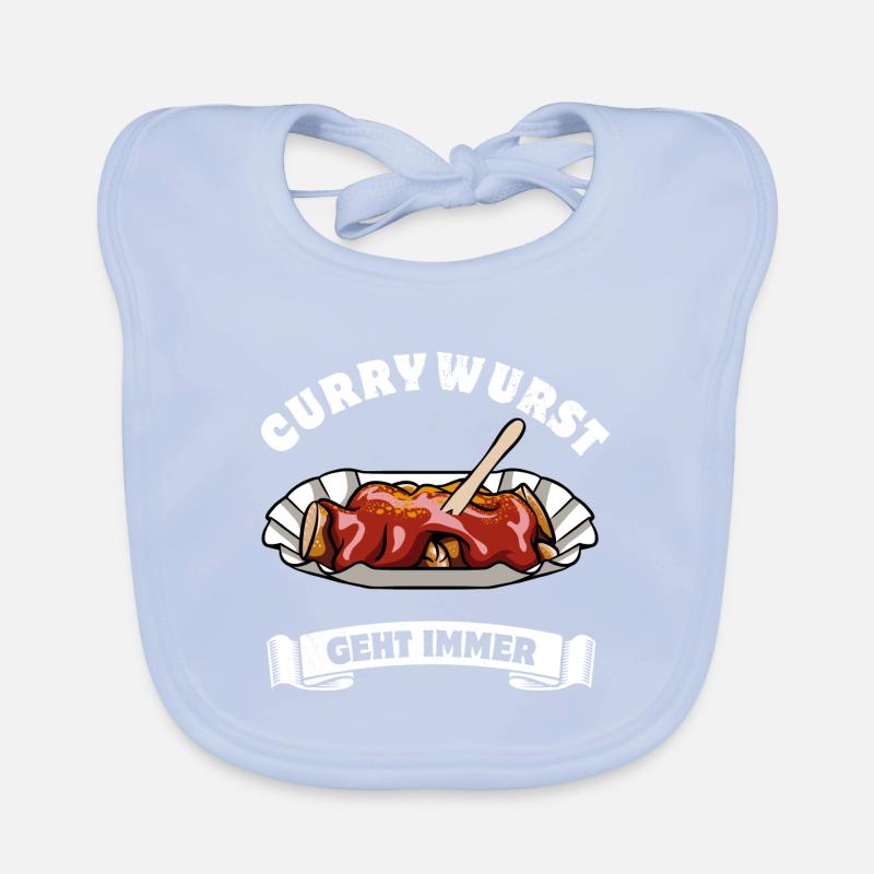 Currywurst geht immer - Currywurst Fan - Spruch Baby Bio-Lätzchen