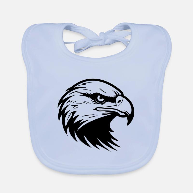 Eagle Head Silhouette Organic Baby Bibs