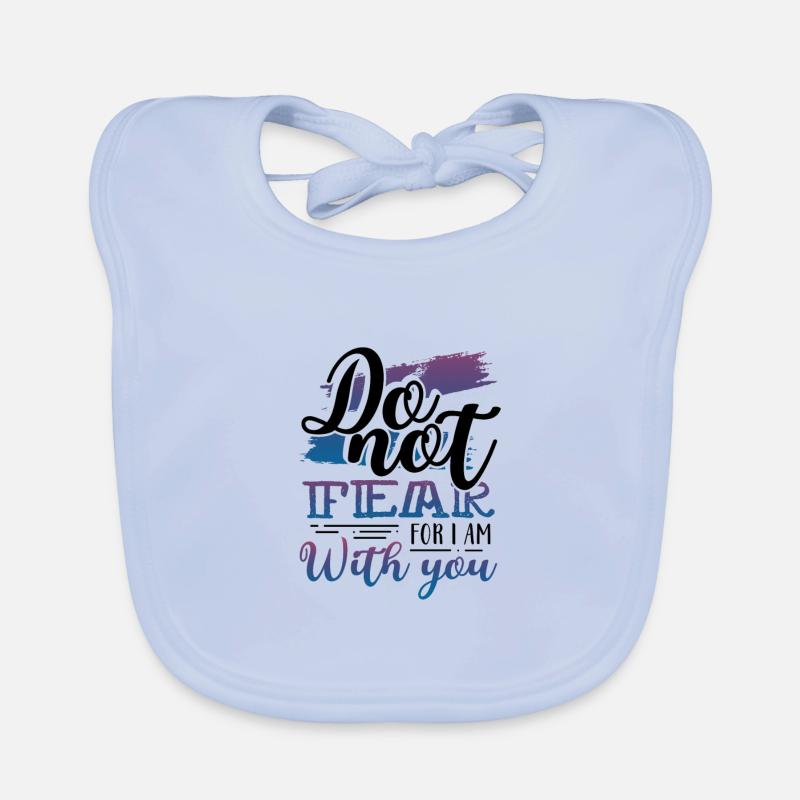 Christliches Geschenk Fürchte dich nicht, dass ich bei dir bin - Baby Bio-Lätzchen - sky Blue