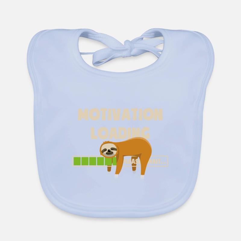 Sloth - Motivation is loading - please wait Organic Baby Bibs