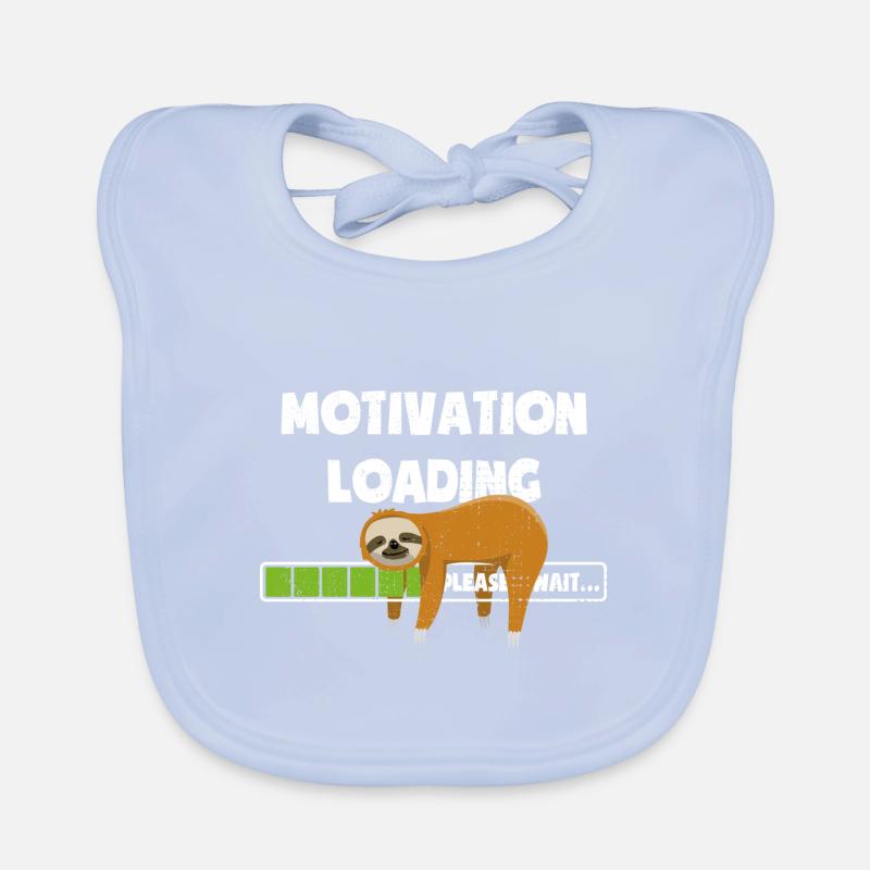 Sloth - Motivation is loading - please wait Organic Baby Bibs
