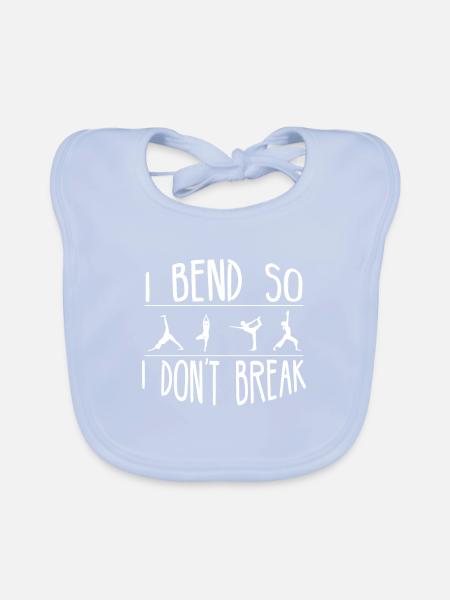 Gymnastikspaß Ich beuge mich, damit ich den Turner nicht breche - Baby Bio-Lätzchen - sky Blue - Vorne