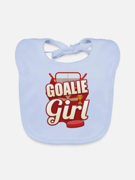 Mädchen Hockey Goalie Mädchen Hockey Enthusiast - Baby Bio-Lätzchen - sky Blue - Vorne