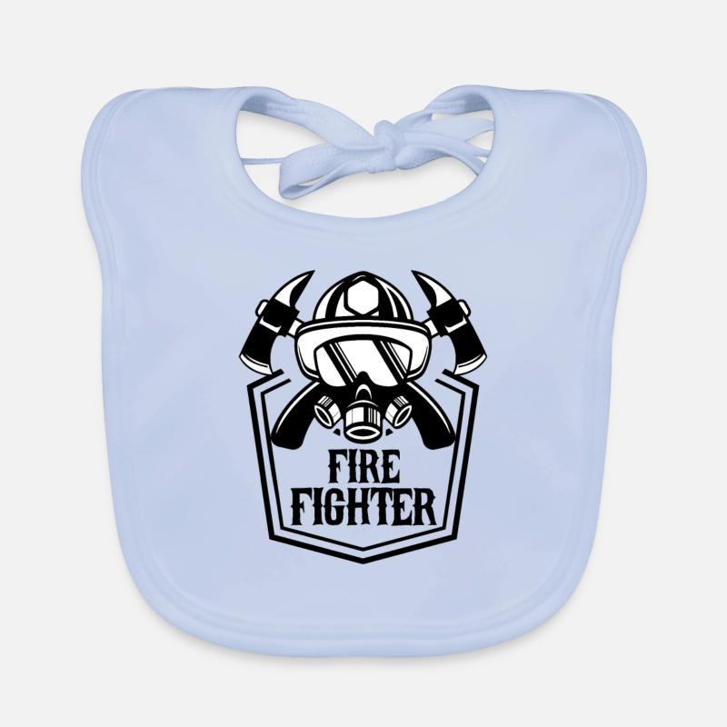 Fire Fighter Fireman Fire Ax First Responder Organic Baby Bibs