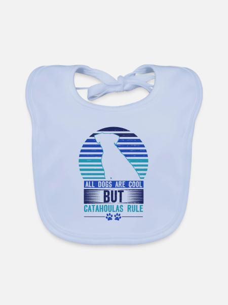 Catahoula Dog Lover Gifts All Dogs Cool - Organic Baby Bibs - sky blue - Front