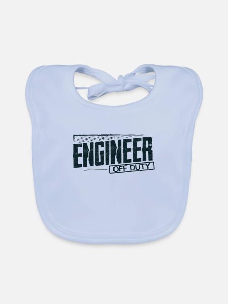 Engineer Gifts Engineer Off Duty Engineering - Organic Baby Bibs - sky blue - Front