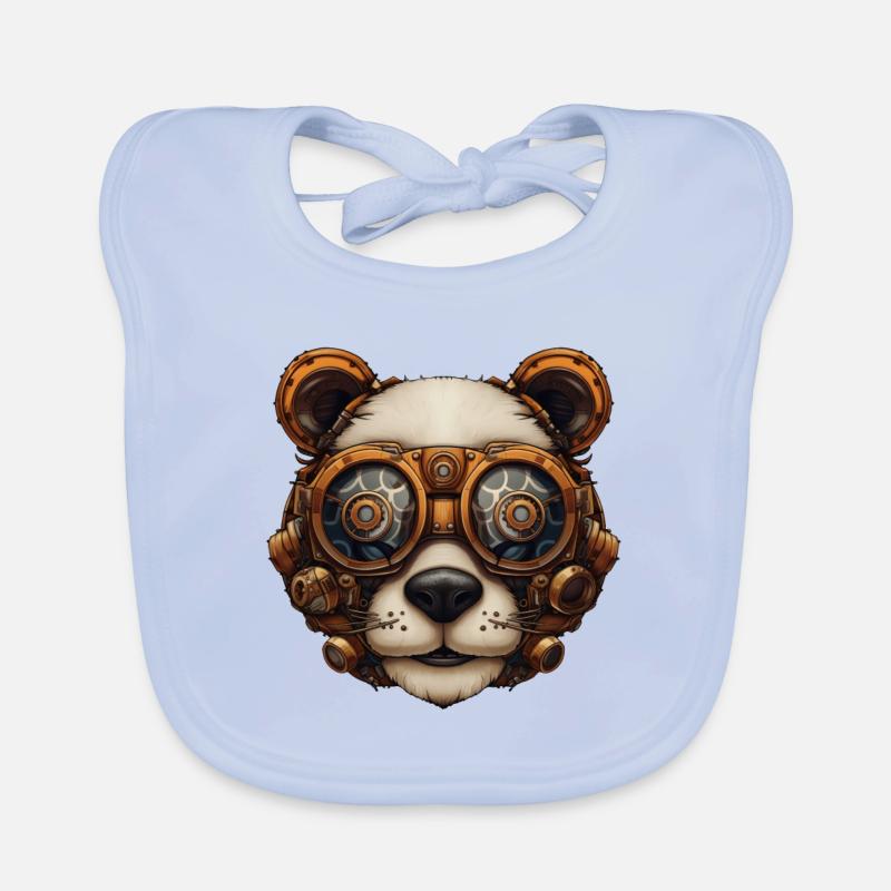 Steampunk Panda Bear Cadeau Steampunk Bavoir bio Bébé
