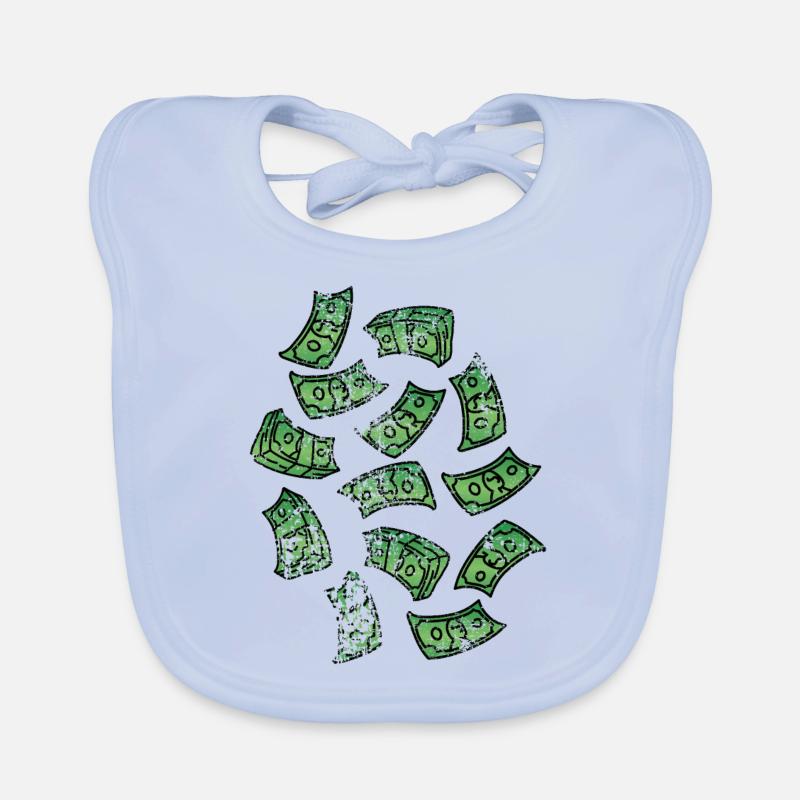 Dollar bill rain Organic Baby Bibs