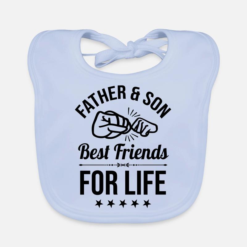 Vater und Sohn Faustcheck beste Freunde Faust Papa - Baby Bio-Lätzchen - sky Blue