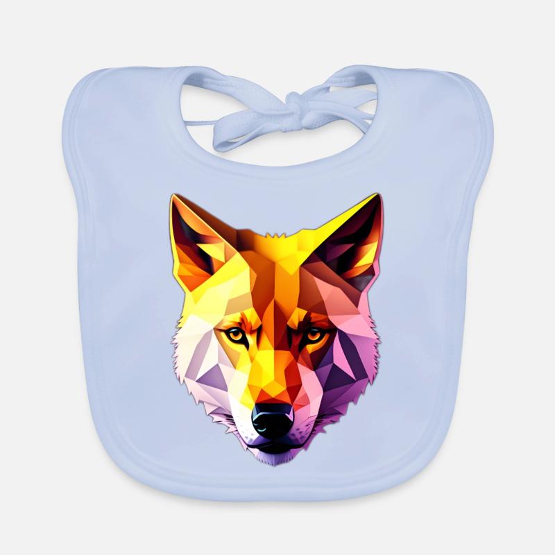 Conception de visage à faible Poly Wolf Bavoir bio Bébé