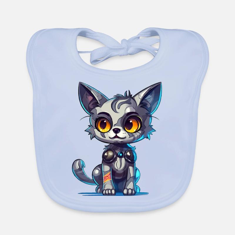 Cyborg kitten Organic Baby Bibs