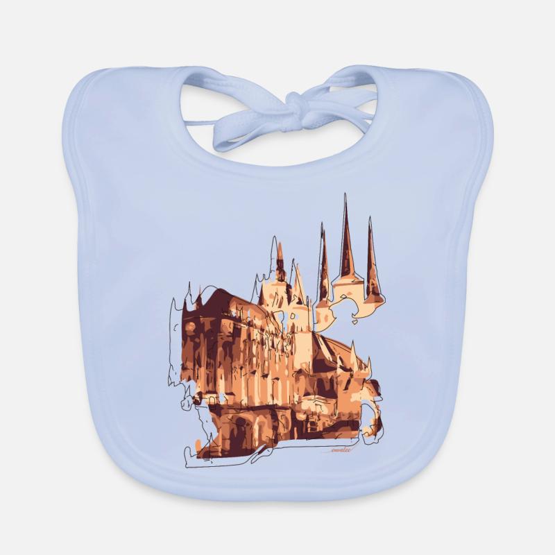 Kirche - Baby Bio-Lätzchen - sky Blue
