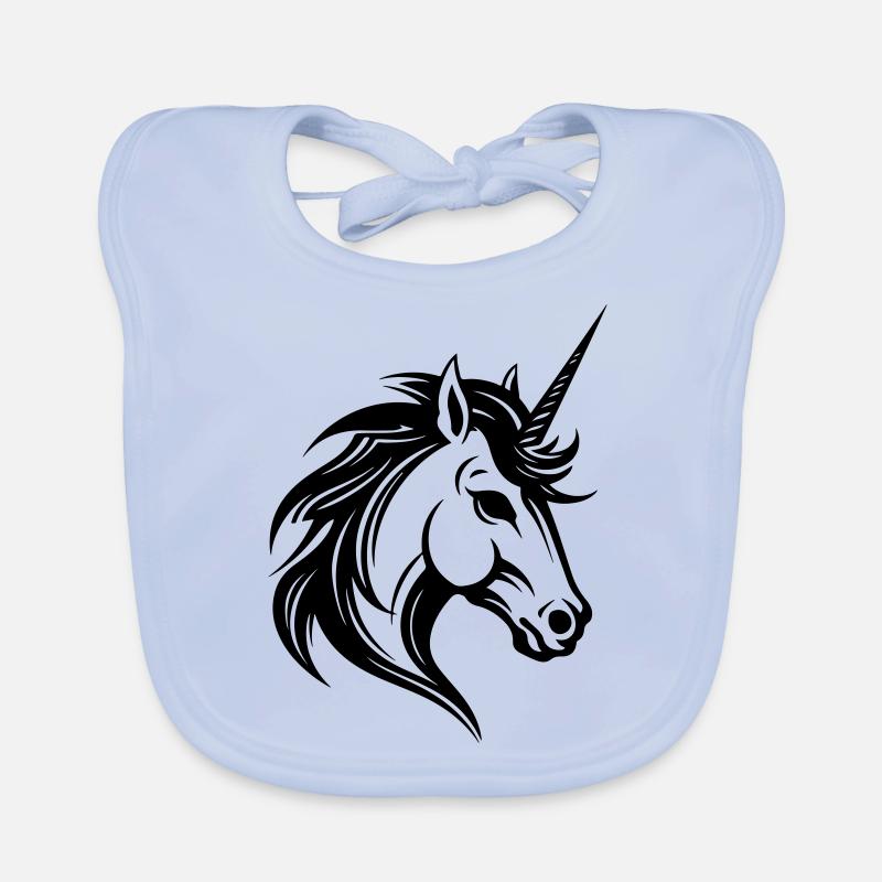 Unicorn Head Organic Baby Bibs