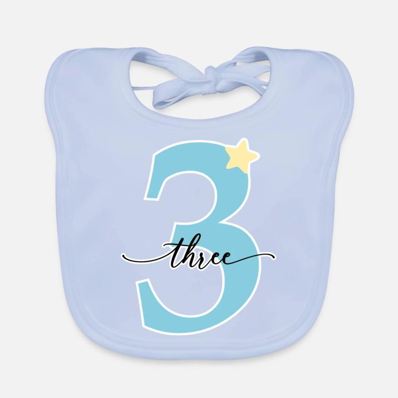 3. Geburtstag drei Jahre Baby Bio-Lätzchen