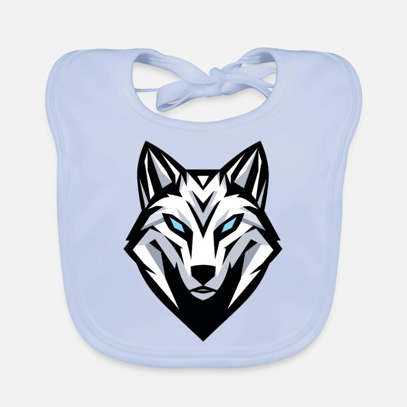 Wolf head logo, symbol, emblem, tattoo Organic Baby Bibs