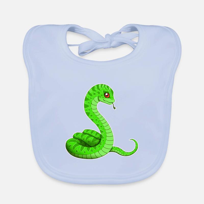 Grüne Schlange Baby Bio-Lätzchen