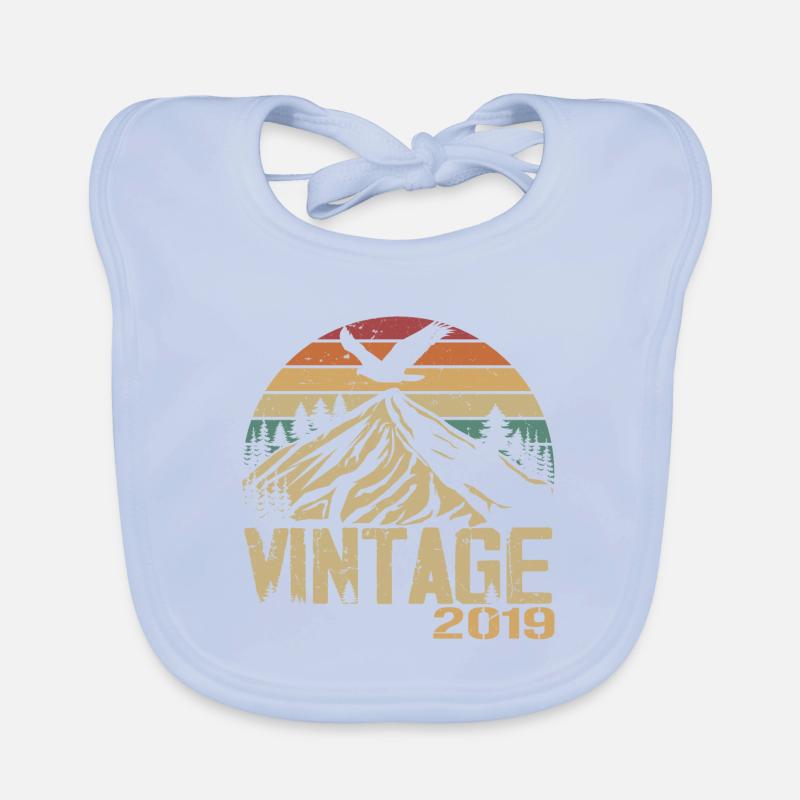 Vintage 2019 Retro 2019 Anniversary Gift Organic Baby Bibs