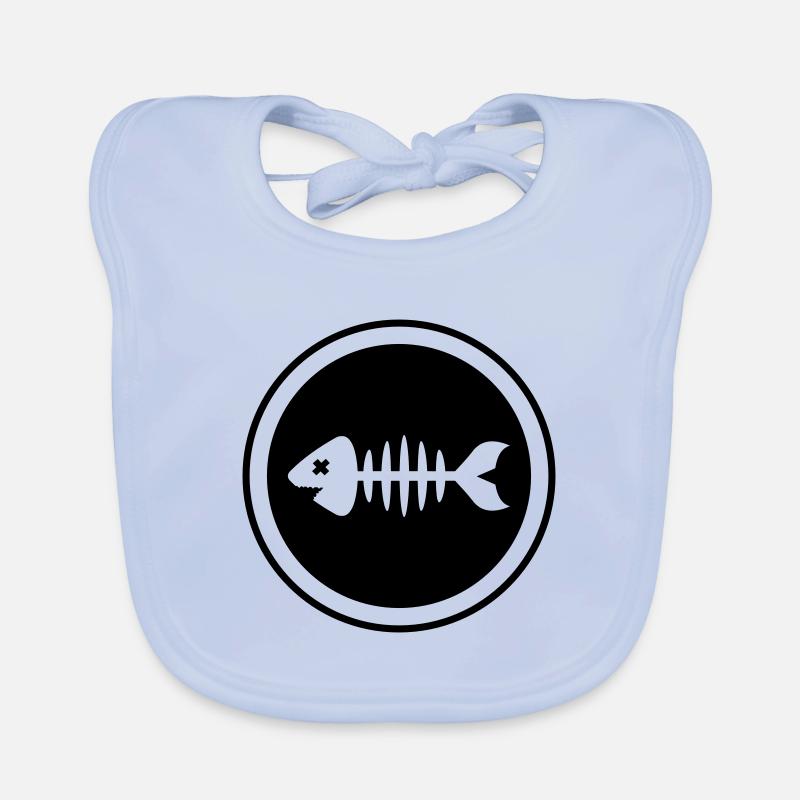 Fish Symbol Bone Bone Organic Baby Bibs