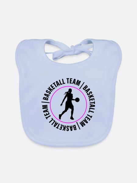 Basketball Team Verein Frau - Baby Bio-Lätzchen - sky Blue - Vorne