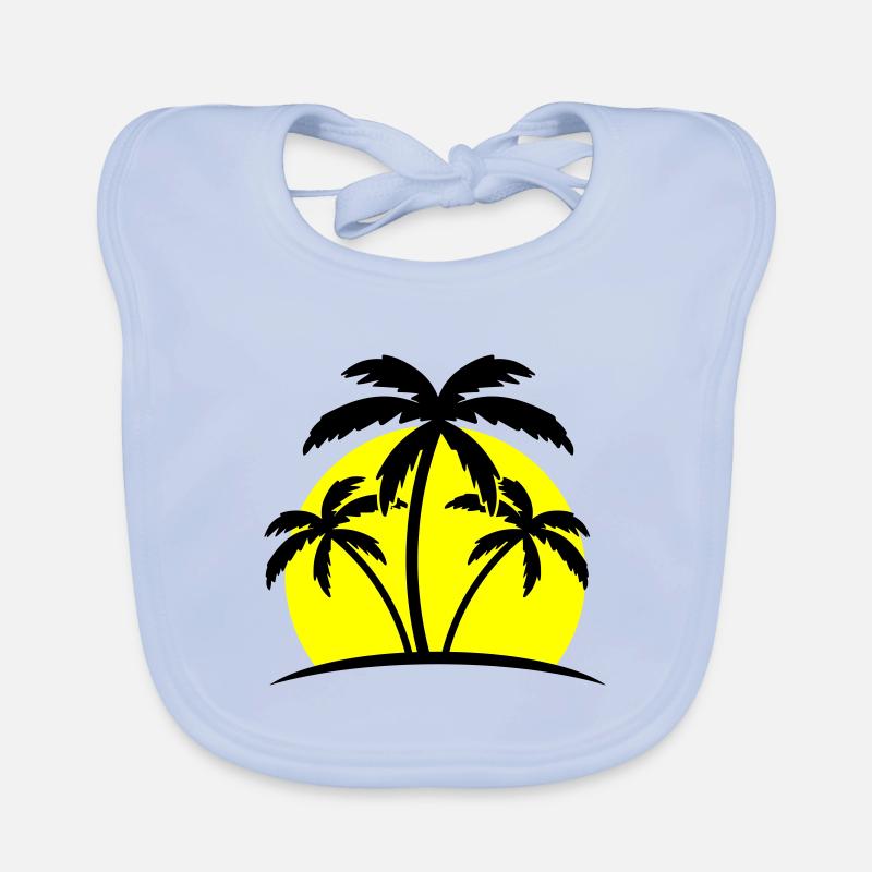beach palm trees Organic Baby Bibs